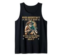 Nunca subestimes a un anciano con una moto de cross nacida en mayo Camiseta sin Mangas