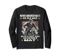 Nunca subestimes a un anciano con una moto de cross nacida en mayo Manga Larga