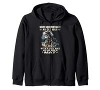 Nunca subestimes a un anciano con una moto de cross nacida en mayo Sudadera con Capucha
