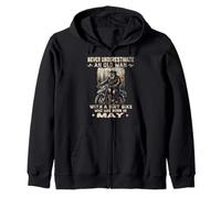Nunca subestimes a un anciano con una moto de cross nacida en mayo Sudadera con Capucha
