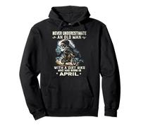 Nunca subestimes a un anciano con una moto de cross nacido en abril Sudadera con Capucha