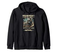 Nunca subestimes a un anciano con una moto de cross nacido en abril Sudadera con Capucha