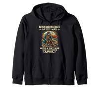 Nunca subestimes a un anciano con una moto de cross nacido en abril Sudadera con Capucha
