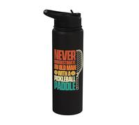 Nunca subestimes a un anciano con una paleta de pickleball Stainless Steel Insulated Water Bottle