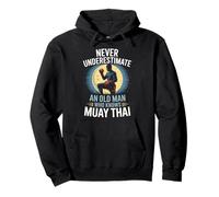 Nunca subestimes a un anciano que conoce al abuelo Muay Thai Sudadera con Capucha