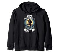 Nunca subestimes a un anciano que conoce al abuelo Muay Thai Sudadera con Capucha