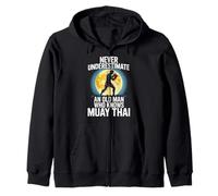 Nunca subestimes a un anciano que conoce al abuelo Muay Thai Sudadera con Capucha