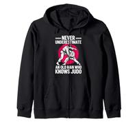 Nunca subestimes a un anciano que conoce el abuelo de judo Sudadera con Capucha