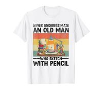 Nunca subestimes a un anciano que dibuja con lápiz Camiseta
