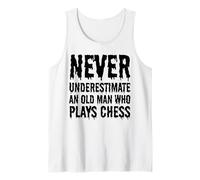 Nunca Subestimes a un Anciano Que Juega ajedrez Divertido Camiseta sin Mangas