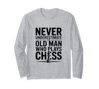 Nunca Subestimes a un Anciano Que Juega ajedrez Manga Larga