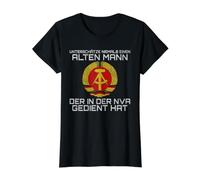 Nunca Subestimes a un Anciano Que sirvió en el NVA Camiseta gráfica económica, Mujer, Negro, M