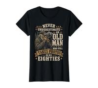 Nunca Subestimes a un Anciano Que todavía Toma Fotos de los años 80 Camiseta gráfica económica, Mujer, Negro, XL