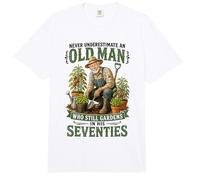 Nunca Subestimes a un Anciano Que todavía Trabaja en Sus 70 años Comfort Colors Adult Heavyweight T-Shirt