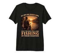 Nunca Subestimes a un Anciano Que va a Pescar en Sus 80 años Camiseta Premium