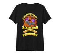 Nunca Subestimes a un Rey Negro Nacido en febrero Men Boy Camiseta Premium