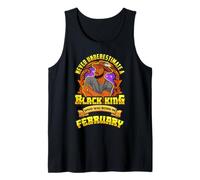 Nunca Subestimes a un Rey Negro Nacido en febrero Men Boy Camiseta sin Mangas