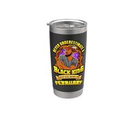 Nunca subestimes a un rey negro nacido en febrero Men Boy Vaso térmico de acero inoxidable de doble pared