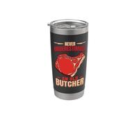 Nunca subestimes a un viejo carnicero Filete Persona Carne Vaso térmico de acero inoxidable de doble pared