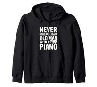 Nunca Subestimes a un Viejo con Piano Sudadera con Capucha