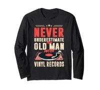 Nunca subestimes a un viejo con un reproductor de LP de discos de vinilo Manga Larga