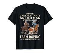 Nunca Subestimes a un Viejo Equipo de Cuerda en Sus Setenta años Camiseta gráfica económica, Hombre, Negro, S