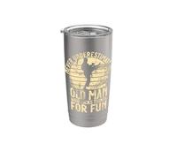 Nunca subestimes a un viejo que patea por diversión Karate Vaso térmico de acero inoxidable de doble pared