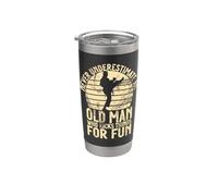 Nunca subestimes a un viejo que patea por diversión Karate Vaso térmico de acero inoxidable de doble pared