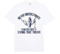 Nunca Subestimes a un Viejo viviendo Ese triatlón Trilife Comfort Colors Adult Heavyweight T-Shirt