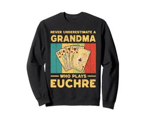 Nunca Subestimes a una Abuela Que Juega Euchre Funny Euchre Sudadera