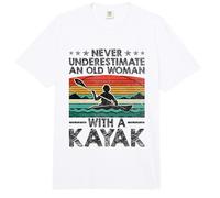 Nunca Subestimes a una anciana con un Kayak remando Comfort Colors Adult Heavyweight T-Shirt