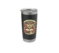 Nunca subestimes a una anciana que ama leer búho sabio Vaso térmico de acero inoxidable de doble pared