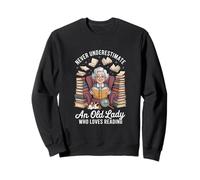 Nunca subestimes a una anciana que ama leer Sudadera