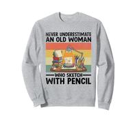 Nunca subestimes a una anciana que dibuja con lápiz Sudadera