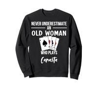 Nunca subestimes a una anciana que toca canasta Sudadera