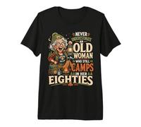 Nunca Subestimes a una anciana Que todavía acampa en los Ochenta Camiseta Premium