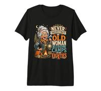 Nunca Subestimes a una anciana Que todavía acampa en los Ochenta Camiseta Premium