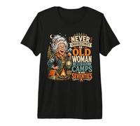 Nunca Subestimes a una anciana Que todavía acampa en Sus Setenta años Camiseta Premium