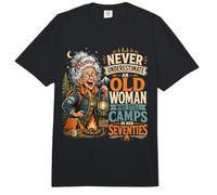 Nunca Subestimes a una anciana Que todavía acampa en Sus Setenta años Comfort Colors Adult Heavyweight T-Shirt