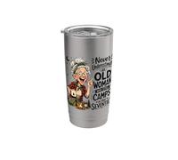 Nunca subestimes a una anciana que todavía acampa en sus setenta años Vaso térmico de acero inoxidable de doble pared