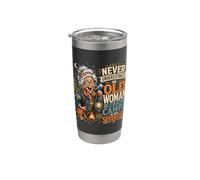 Nunca subestimes a una anciana que todavía acampa en sus setenta años Vaso térmico de acero inoxidable de doble pared