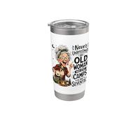 Nunca subestimes a una anciana que todavía acampa en sus setenta años Vaso térmico de acero inoxidable de doble pared