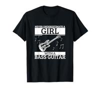 Nunca subestimes a una chica con bajo Mujer Bajo Camiseta