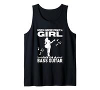Nunca subestimes a una chica con bajo Mujer Bajo Camiseta sin Mangas