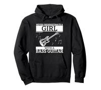 Nunca subestimes a una chica con bajo Mujer Bajo Sudadera con Capucha