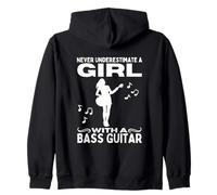 Nunca subestimes a una chica con bajo Mujer Bajo Sudadera con Capucha