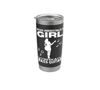 Nunca subestimes a una chica con bajo Mujer Bajo Vaso térmico de acero inoxidable de doble pared