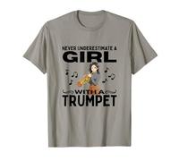 Nunca Subestimes a una Chica con Trompeta Mujeres trompetista Camiseta