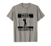 Nunca Subestimes a una Chica con Trompeta Mujeres trompetista Camiseta