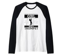 Nunca Subestimes a una Chica con Trompeta Mujeres trompetista Camiseta Manga Raglan